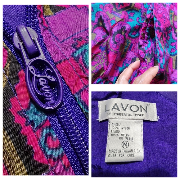 Vintage 90's Lavon windbreaker Track Suit Set Jacket and Pant Size M Retro - Picture 12 of 14